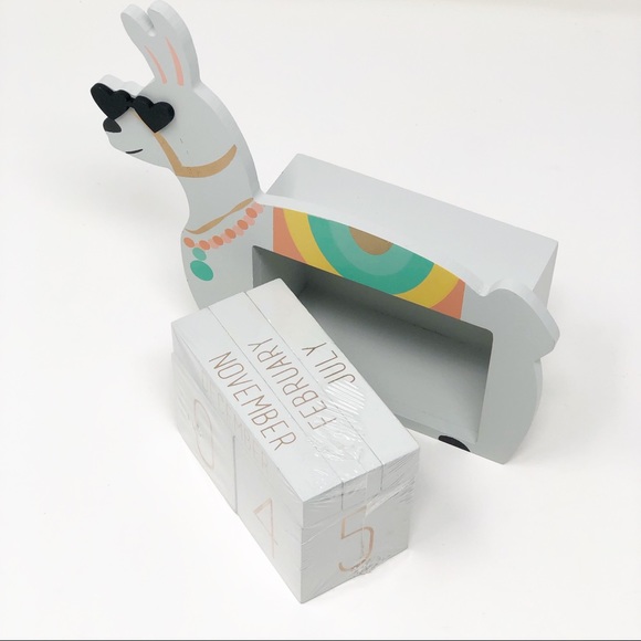 Boho Chic Llama Perpetual Wooden Calendar - Picture 2 of 9